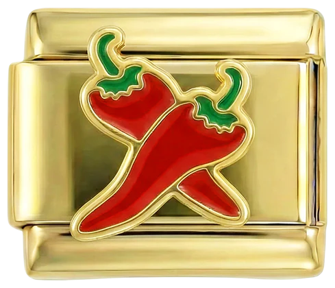 Double Red Pepper, on Gold