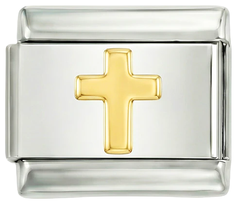Gold cross, on Silver