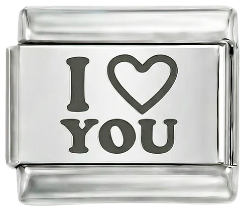 I Love You in Black on Silver