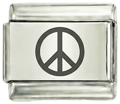 Peace Sign, on Silver Charm