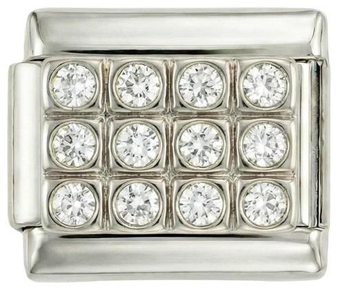 Silver Plate with White Stones